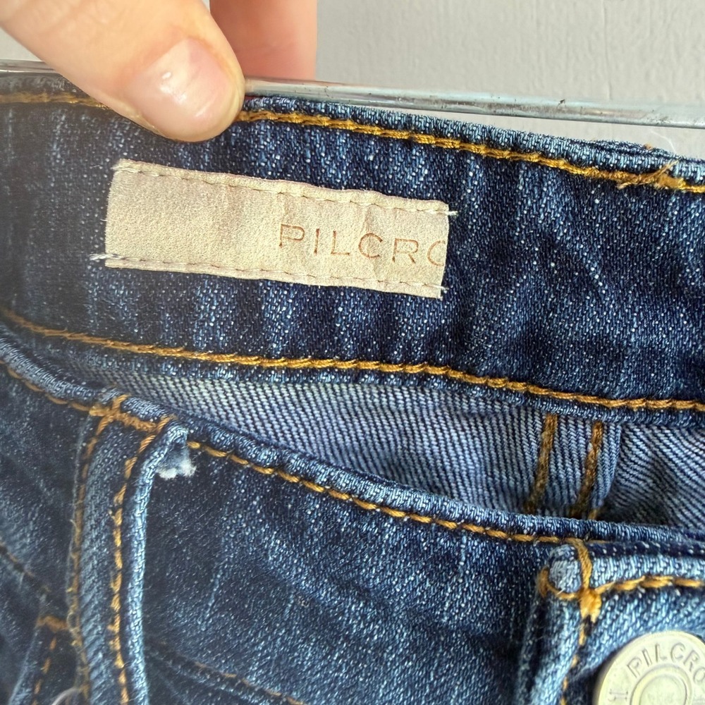 Pilcro and the Letterpress Womens Mid Rise Distressed Straight Leg Jeans Size 27 - Picture 4 of 11